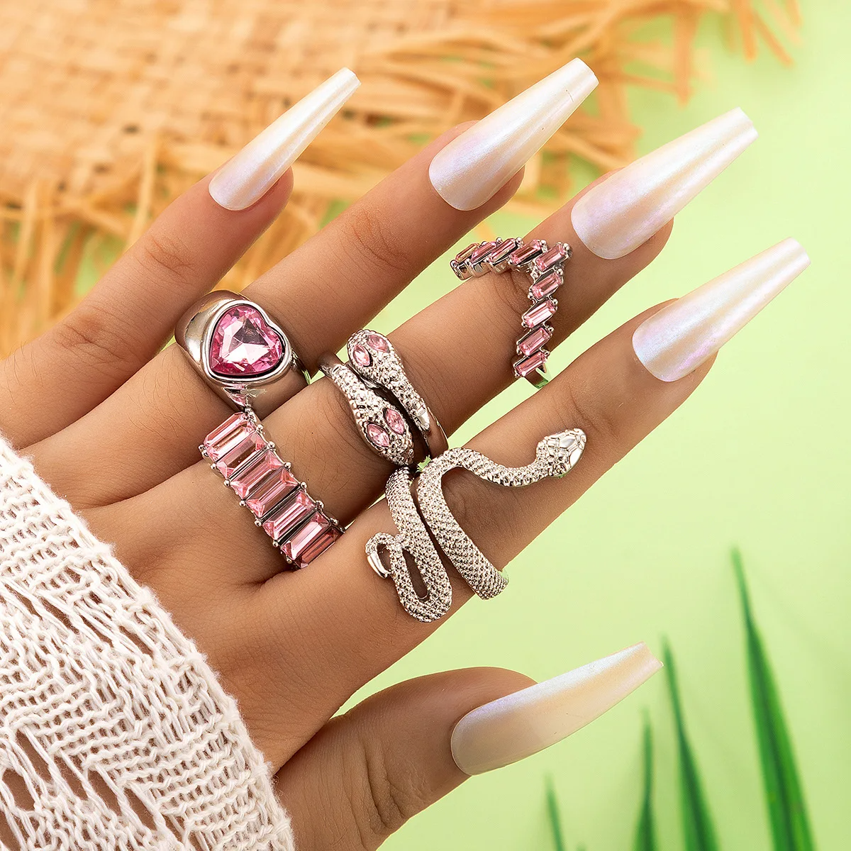 Silver Plated Ring Set for Women – Stylish Combo of 5 Fashion Rings