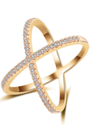 Elegant Gold Cross Ring – Dainty CZ Crystal Band for Women - Image 4
