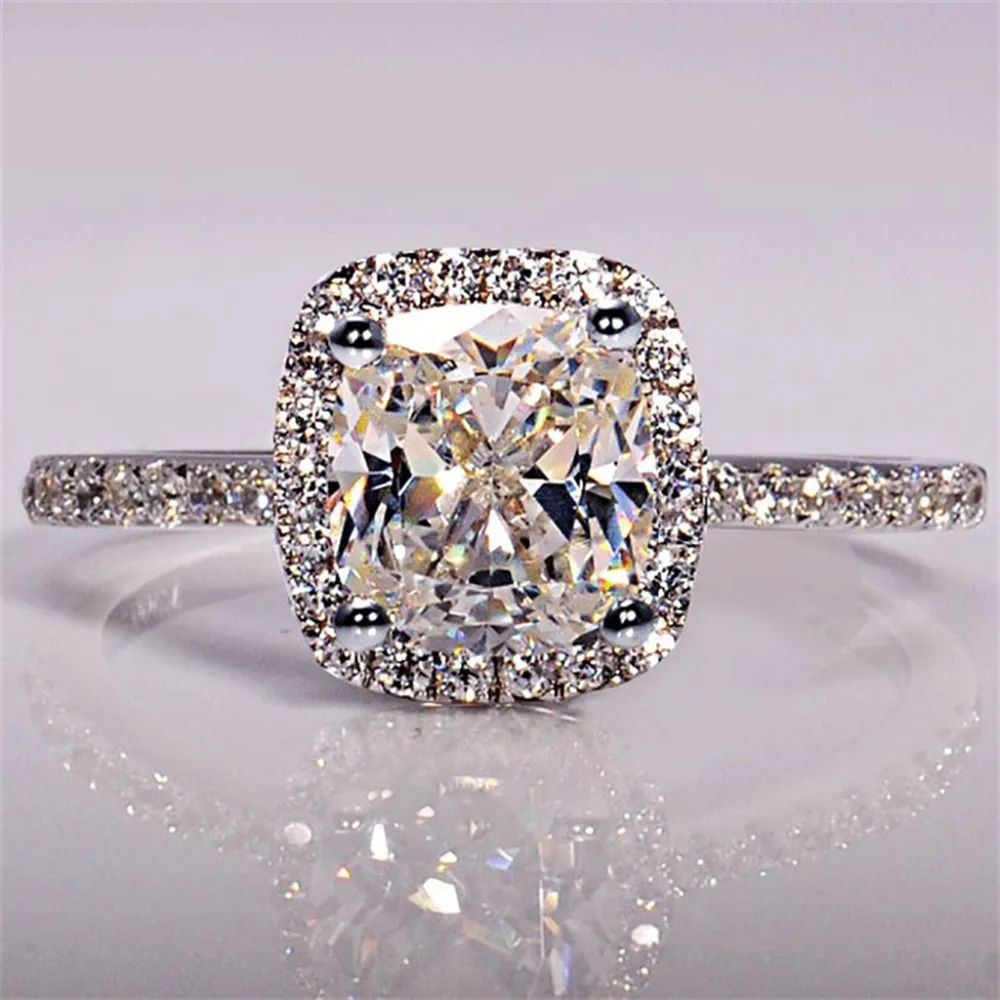 Cushion Cut Halo Engagement Ring – Sparkle & Elegance