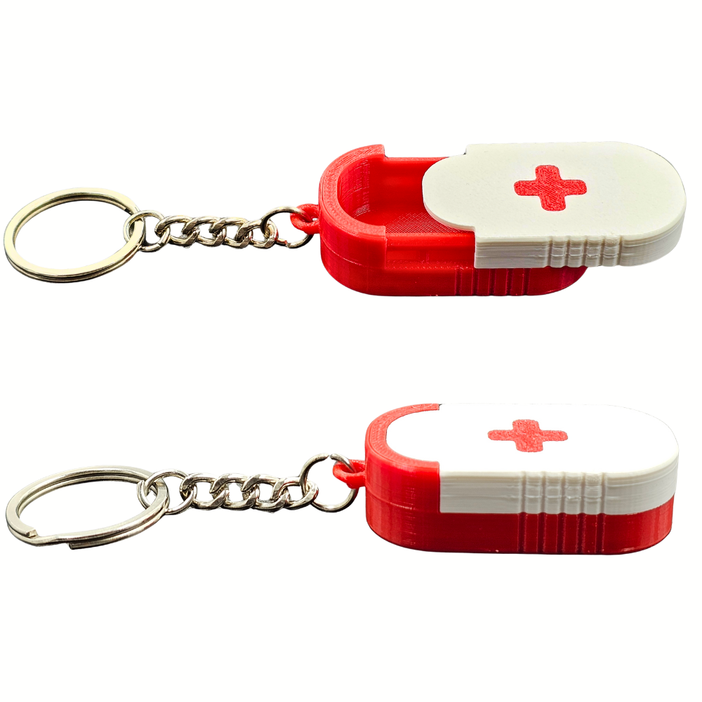 Mini Pill Box Keychain | Portable Medicine Storage Keyring