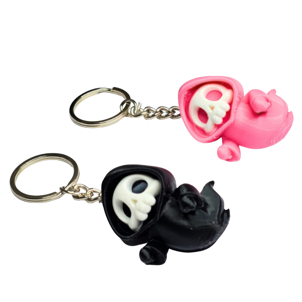 Skull Keychain Set | Kawaii Grim Reaper Gothic Keyring